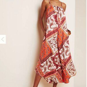 Anthropologie bishop + young Loose Fit Boho Wide Leg Red Jumpsuit Women S